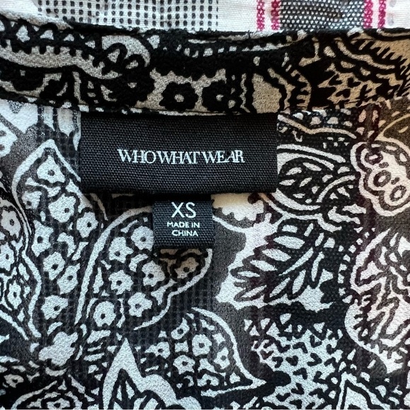 Sheer Whowhatwear Black/ Off White Printed Maxi Dress. Spring. Size XS. - Picture 7 of 8